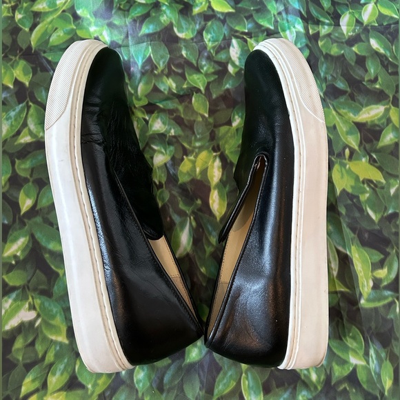 Sarah Flint Black Slip-On Leather Athletic Shoes - Picture 6 of 12